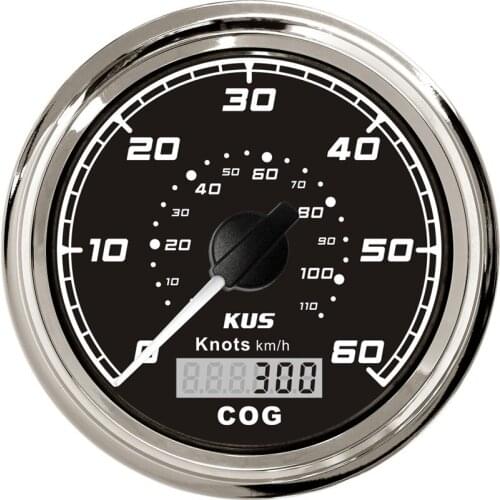 Pack of 1 85mm GPS Speedometers 0-60Knots Speed Odometers 0-110Km/h Speed Mileometers 12v/24v for Auto Boat Truck Black