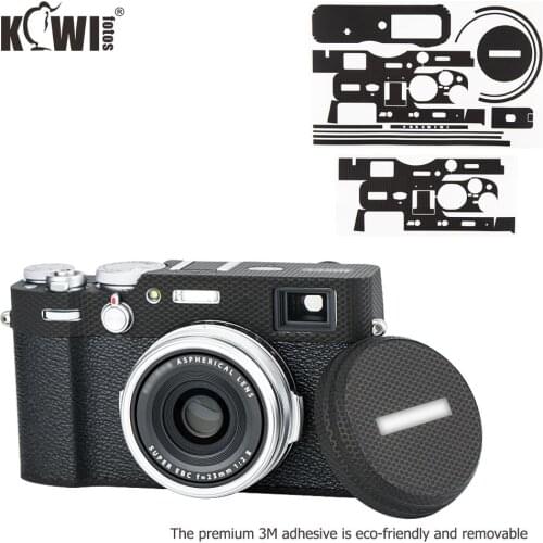 KIWIFOTOS Anti-Scratch Camaera Body Cover Skin Film For Fujifilm X100V 3M Sticker Camera Protective Skin Case Matrix Black
