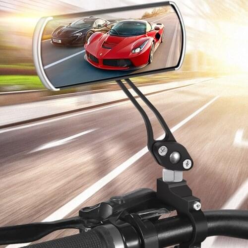 ABS+aluminium Alloy Bike Motrocycle Rear View Mirror Handlebar Mount 360 Degree Adjustable Rotatable Wide Angle Rearview Mirror