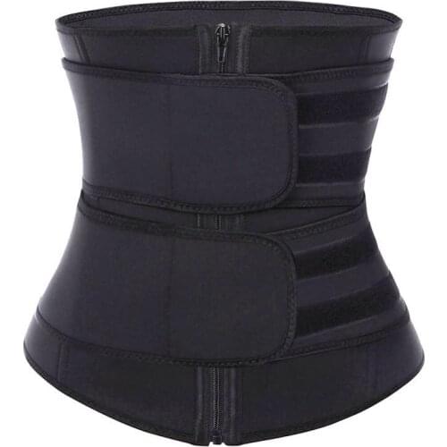 Women Latex Corset Zip Tummy Control Underbust Waist Trainer Slimming Underwear Shapewear Body Shaper Waist Cincher with 2 Belts
