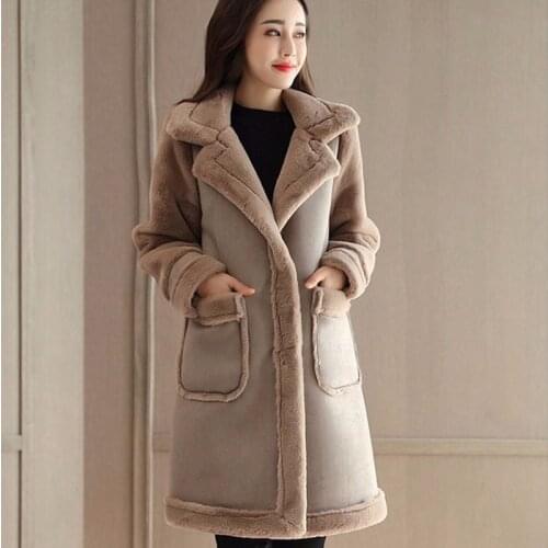 Women Full Sleeve Faux fur Long Coat Autumn And Winter Outwear Causal Style Overcoats