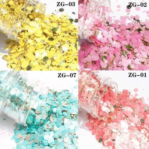 10g/jar Sparkly Matte Nail Glitter Flakes AB Shell Mermaid Mirror Holographic Paillette Shinny Nail Mix Light Colors Glitter Tip