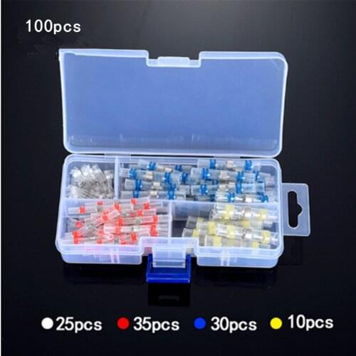 100/250Pcs Solder Seal Wire Connectors - Heat Shrink Solder Butt Connectors - Solder Connector Kit - Automotive Marine Insulated
