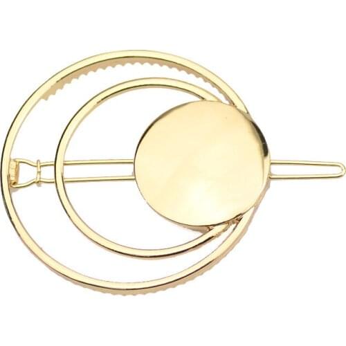 2pcs/lot hair accessories wholesale new contracted geometric circular edge clip hairpin female round one more word
