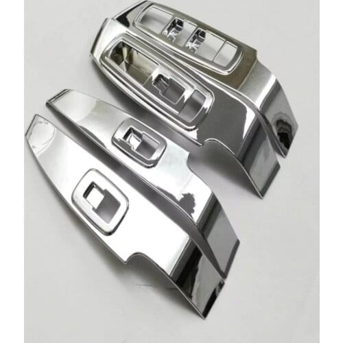 4Pcs Fit For Jeep Cherokee 2014 2015 2016 2017 Chrome Interior Window Switch Panel Cover Bezel Trim Frame Molding Surround