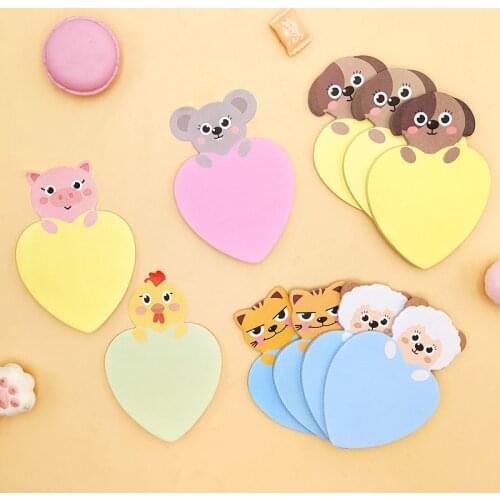 40 pcs/lot Cartoon Animal Love Memo pad Sticky Notes Cute N Times Stationery Label Notepad Bookmark Post school supplies