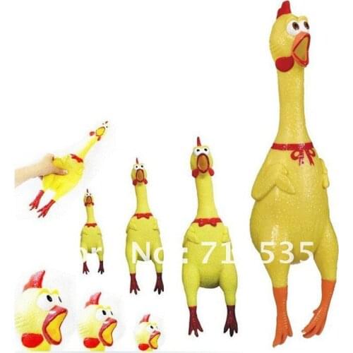 7pcs Best Christmas Gift 34CM(H) Rubber Decompression Toys Fun Scream Squawk Chicken Halloween Stress Release Toy Medium