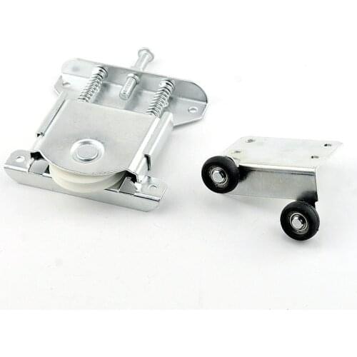 Free slotted wardrobe sliding door pulley mute heavy-duty roller sliding cupboard sliding door wheel hanging rail accessories