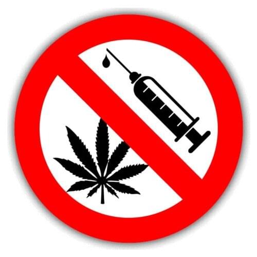 Fuzhen Boutique Decals Exterior Accessorie Warning Car Sticker PVC No Drugs Danger Decal 10cm X 10cm