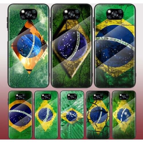 Brazil Brasil Tempered Glass Cover For Xiaomi POCO F3 F2 X3 NFC X2 M2 Pro Phone Case