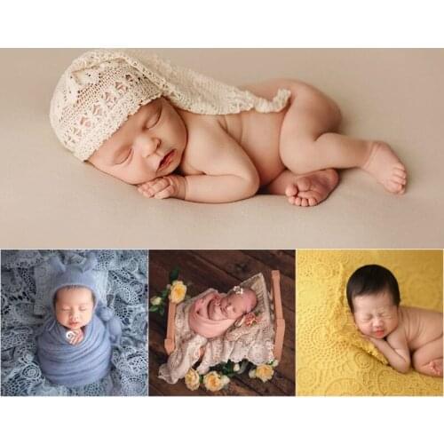 Dvotinst Newborn Baby Photography Props Retro Hollow Out Pillow Background Pad Wrap Studio Shooting Accessories Photo Props