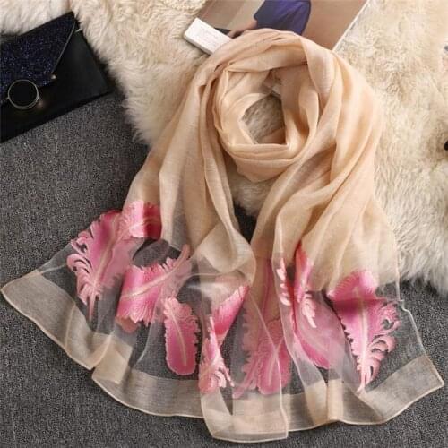 CUHAKCI Hijab Scarves High-quality Organza Scarf Feather Silk Scarf Women Sunscreen Shawl Foulard lady Elegant hijab Wraps