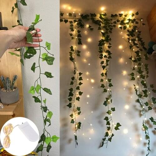1 Piece Artificial ivy Artificial plants creeper leaves for decoration fake vines hanging ivy on the wall DIY with LED String