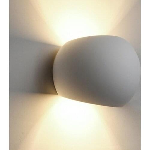 Country Gypsum Led Wall Light Modern Back Mirror Light Fixtures Nordic Wall Lamp Bedroom Living Room Arandela Bar Wandlamp
