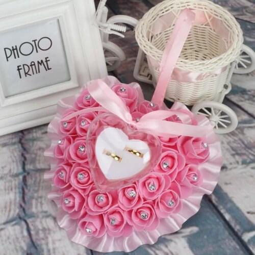 Ring Box Storage Cushions Pillow Decoration For Wedding Jewelry Gifts Romantic