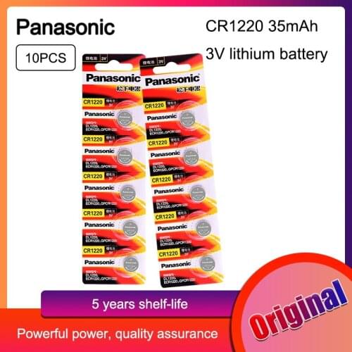 10pcs Panasonic 3V CR1220 Lithium Button Batteries DL1220 BR1220 LM1220 Cell Coin Battery For Watch Electronic Toy Calculator