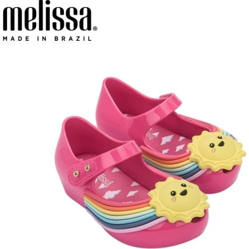Mini Melissa Lovely Heart Girl Jelly Shoes Sandals 2020 Baby Shoes Soft Bottom Melissa Sandals For Kids Non-slip Princess
