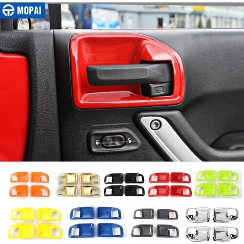 MOPAI ABS 4 Door Car Interior Door Handle Bowl Decoration Cover Trim Stickers for Jeep Wrangler JK 2011 Up Car Styling