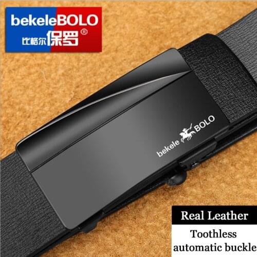 Men Belt Genuine Leather Belts for Men High Quality Mens Leather Belts With Buckle Belt Mens Fashion Automatic Toothless 2020