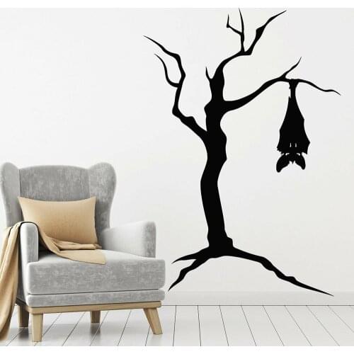 Halloween Feast Wall Stickers Decor Living Room Bat Night Animal Tree Nursery Children Room Vinyl Wall Decal Art Murals W531