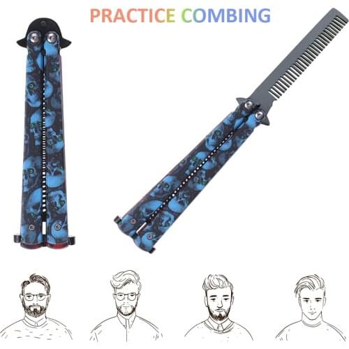 Stainless Steel Cutter Practice Butterfly Training Cutter Folding Cutter For Outdoor Camping Dull Tool Traveling Accessories