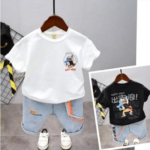 Cartoon Children T-shirt Tops+shorts 2-6Years Infant Baby Boys Clothes Set Summer Kids Casual Outfits 2021 Kids Clothing