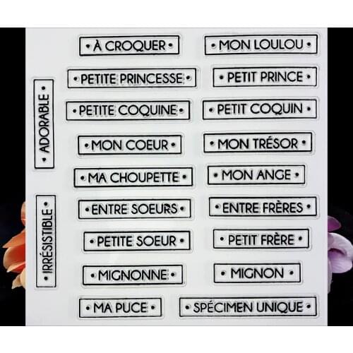 French Words NEW Clear Stamps For DIY Scrapbooking/Craft Supplies Bullet Journal Decorative Rubber Stamp Sentiment Card Making