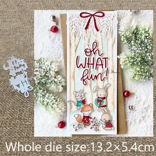 New Design Craft Metal stencil mold Cutting Dies Oh What Fun Word decoration scrapbook die cuts Album Paper Card Craft Embossing