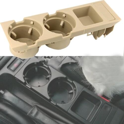 Center Console Cup Holder With Coin Storage Holder 51168217957 51168217953 For BMW E46 3 Series 1999-2006 Beige