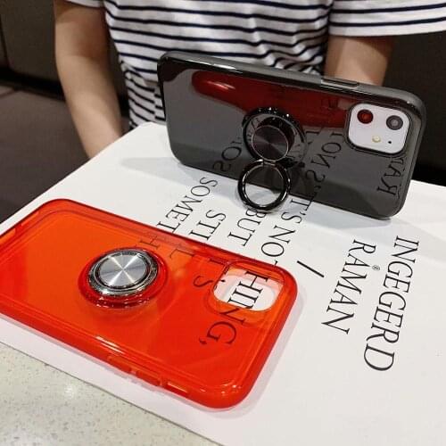 XXx Fashion Ring bracket Transparent Protective Cover For iPhone12 Mini 11 Pro Max 7 8 Plus X XR XS MAX Phone Case
