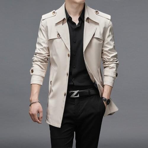 QUANBO Men's Trench Coats