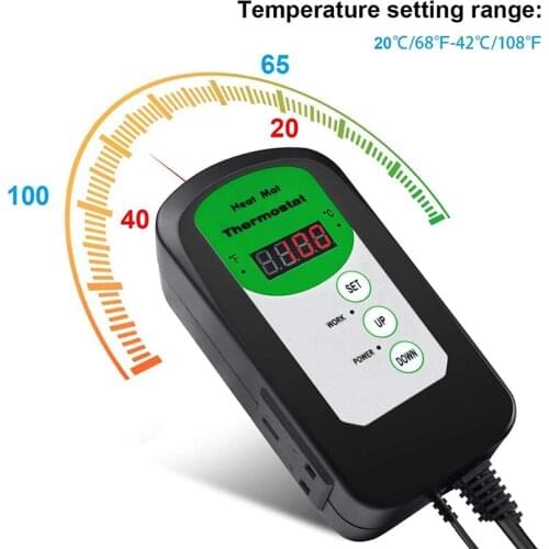 Temperature And Humidity Control Regulator 220V Instrument Digital Sensor Heating Pad Crawler Controller Garden Plant