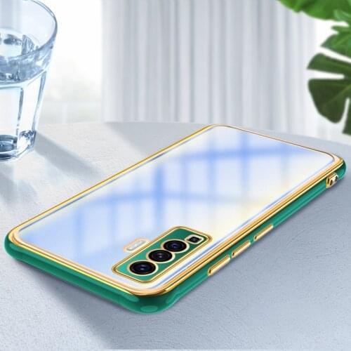 Luxury Plating TPU Phone Case For Vivo X50 X60 Pro Y12 Y17 Y20 Y30 Y50 V20 Pro Hard PC Cover Case For Vivo Y20S Y12S Y20i Coque