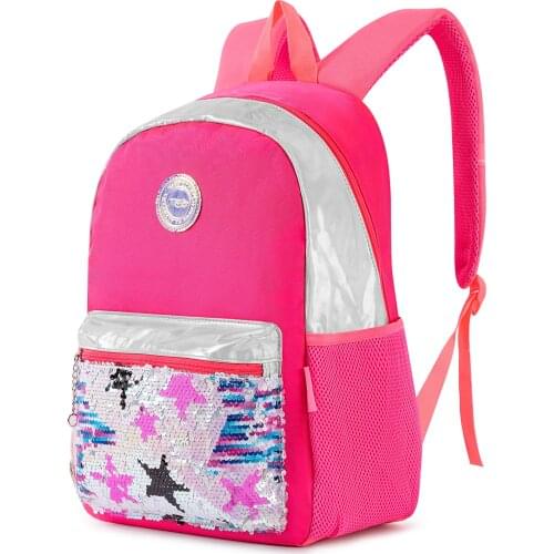 Backpack For Girls 15 Inch Waterproof School Bag Primary School Student Satchel Kids Travel (Rose red)