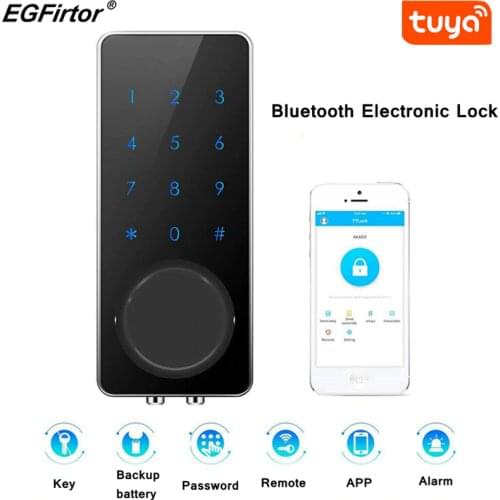 Smart Bluetooth Lock Keyless Entery Door Lock Digital Wireless Electronic Bluetooth Tuya Door Lock With Touch Keypad Auto Lock