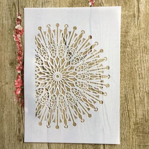 A4 29 * 21cm Round mandala DIY Stencils Wall Painting Scrapbook Coloring Embossing Album Decorative Paper Card Template