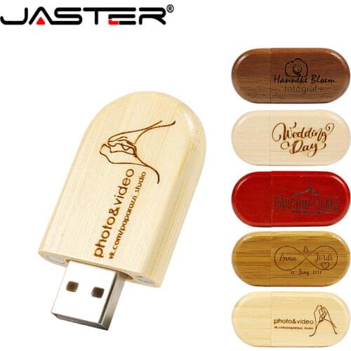 JASTER customer LOGO Wood usb Flash Drive pen drive 8gb 16gb 32gb Pendrive memory stick U Disk Customized Logo wedding gifts