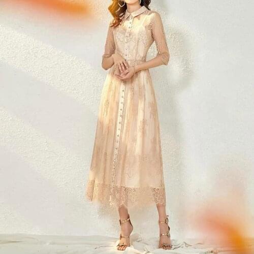 2021 Vintage Champagne Mother of the Bride Dresses Half Sleeve Lace Long A-Line Formal Wedding Banquet Prom Evening Gown Elegant