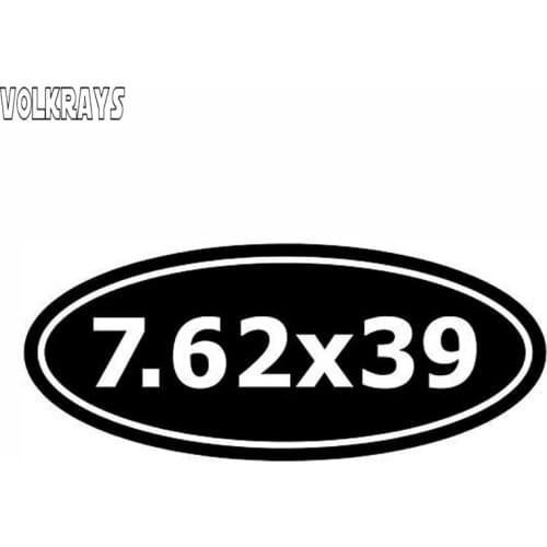 Volkrays Funny Car Sticker 7.62x39 AK-47 Ammo Decals Digital Motorcycle Stickers Personalized Auto Accessories PVC,15cm*6cm