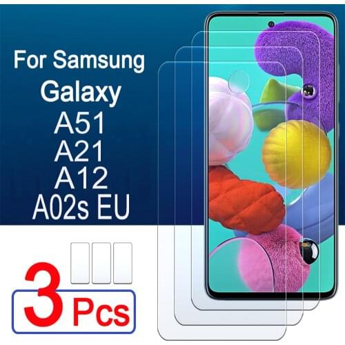 3pcs Galaxy A12 Protective Glass on for samsung A51 A21 screen protector armor sheet tempered glas film sumsung A02s EU