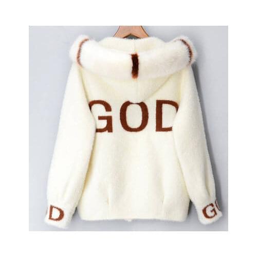 Velvet winter Imitation mink fleece new harajuku hoodies coat women sweatshirt Korean style loose cardigan tops