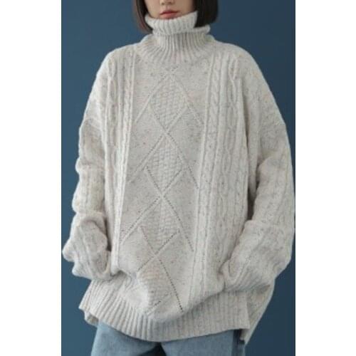 Autumn Winter Sweater Pullover Women Streetwear Turtleneck Thickening Warm Jumper Korean Fashion Vintage Knitwear Pull Femme