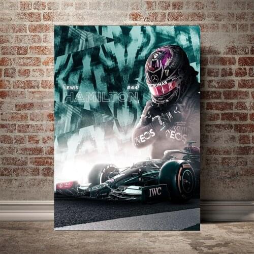 Famous F1 racing champion poster decorative figures racer Lewis Hamilton canvas painting wall art Modern home decor living room
