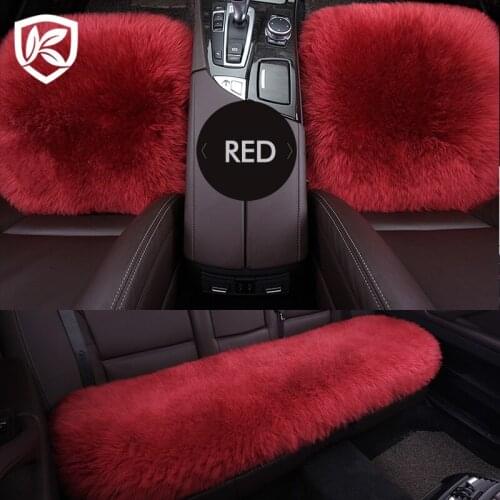 1 Set Warm Car Seat Cover Wool Fur Natural Sheepskin Seat Covers Winter Plush Cushion Faux Fur Material Car Interior Accessories