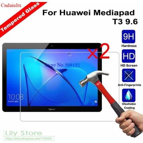 2 PCS Real Tempered Glass Screen Protector For Huawei T3 9.6 inch for Huawei MediaPad T3 10 AGS-L09 4G Tablet Film