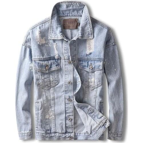 2019 Solid Casual Slim Mens Denim Jacket Men High Quality Cowboy Mens Jean Jacket Chaqueta Hombre