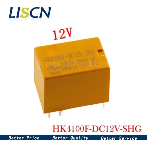 5PCS/LOT HK4100f-DC12V-SHG Relay hk4100F-DC12V HK4100F 12 V DIP6 3A 250V AC/ 3A 30V DC