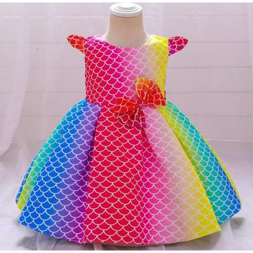 Summer Childrens Gradient Color Irregular Ball Gown Party Choose Girls Fashion Dress 6 Months-5 Years Old