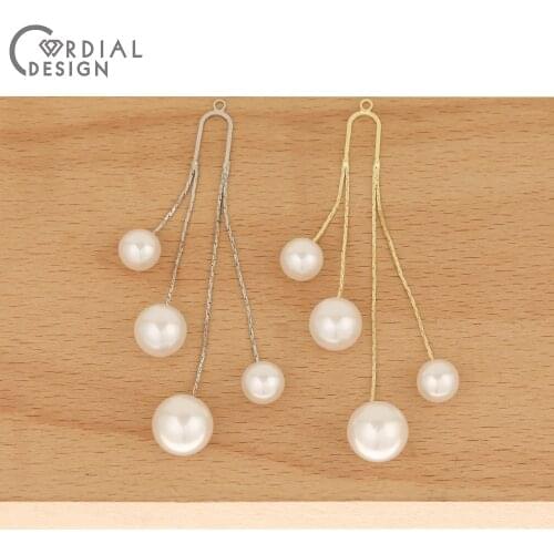 Cordial Design 50Pcs Pendant/Hand Made/DIY Charms/Imitation Pearl/Claw Chain/Jewelry Findings & Components/Earrings Accessories
