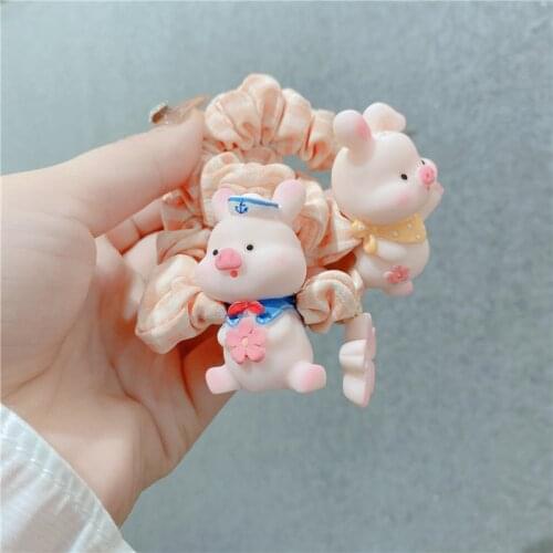 Colorful Cartoon Flower Elastic Hair Band korea Hair Accessories For Girls Handmade Cartoon Hair Tie Head Band Rubber Band